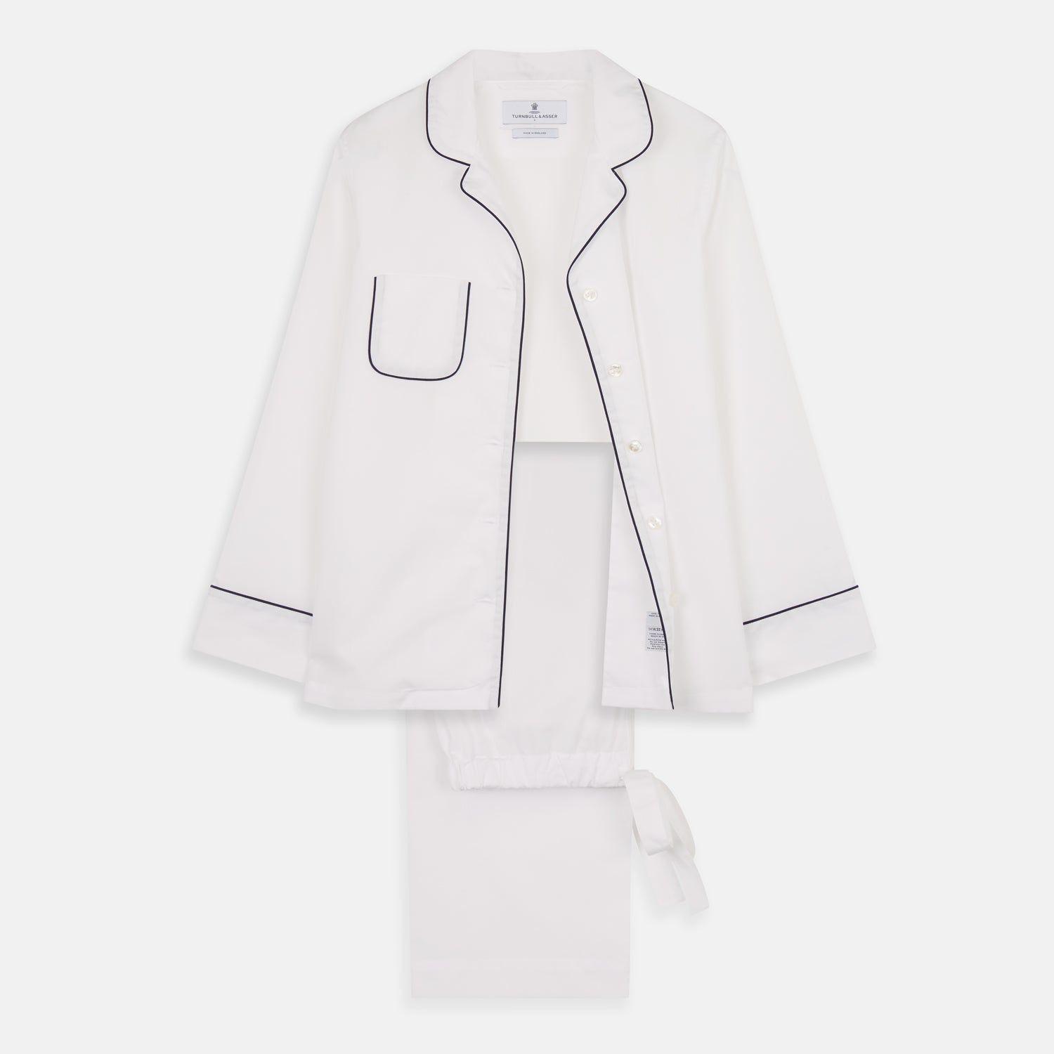 Women's Harriet Plain White Cotton Pyjama Set