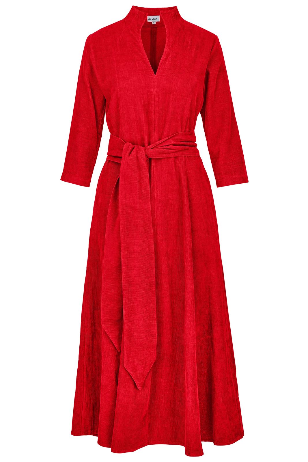Chelsea Corduroy Midi Dress In Pillarbox Red