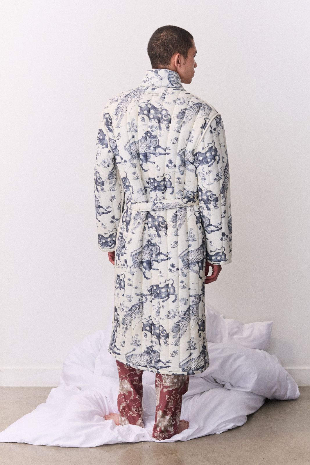 Quilted Jersey Robe Thunderheart Navy/Cream