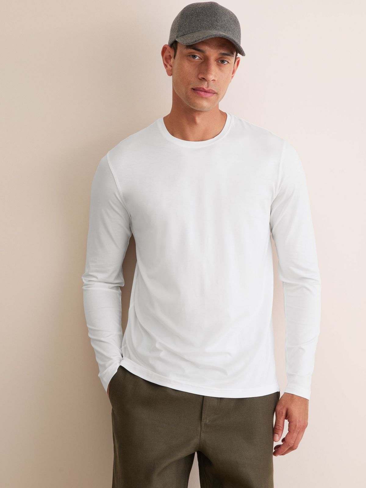 Basel Micro Modal Long Sleeve T-Shirt White