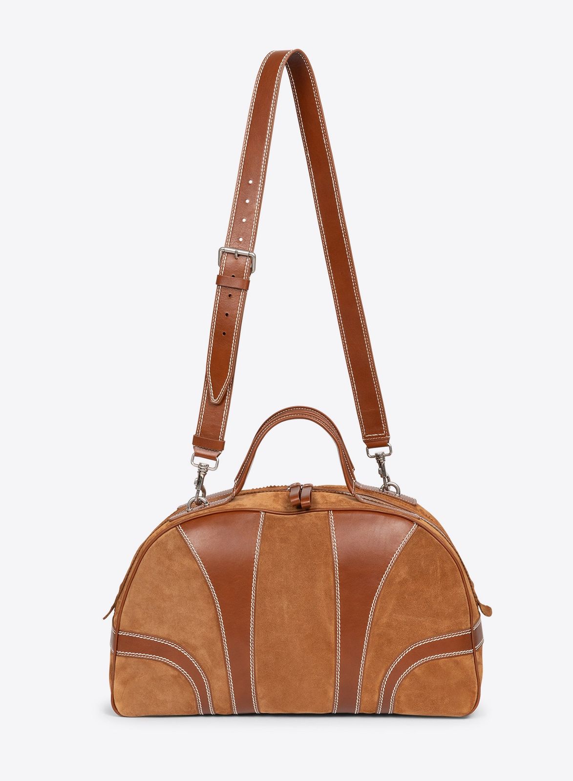 Suede duffle bag