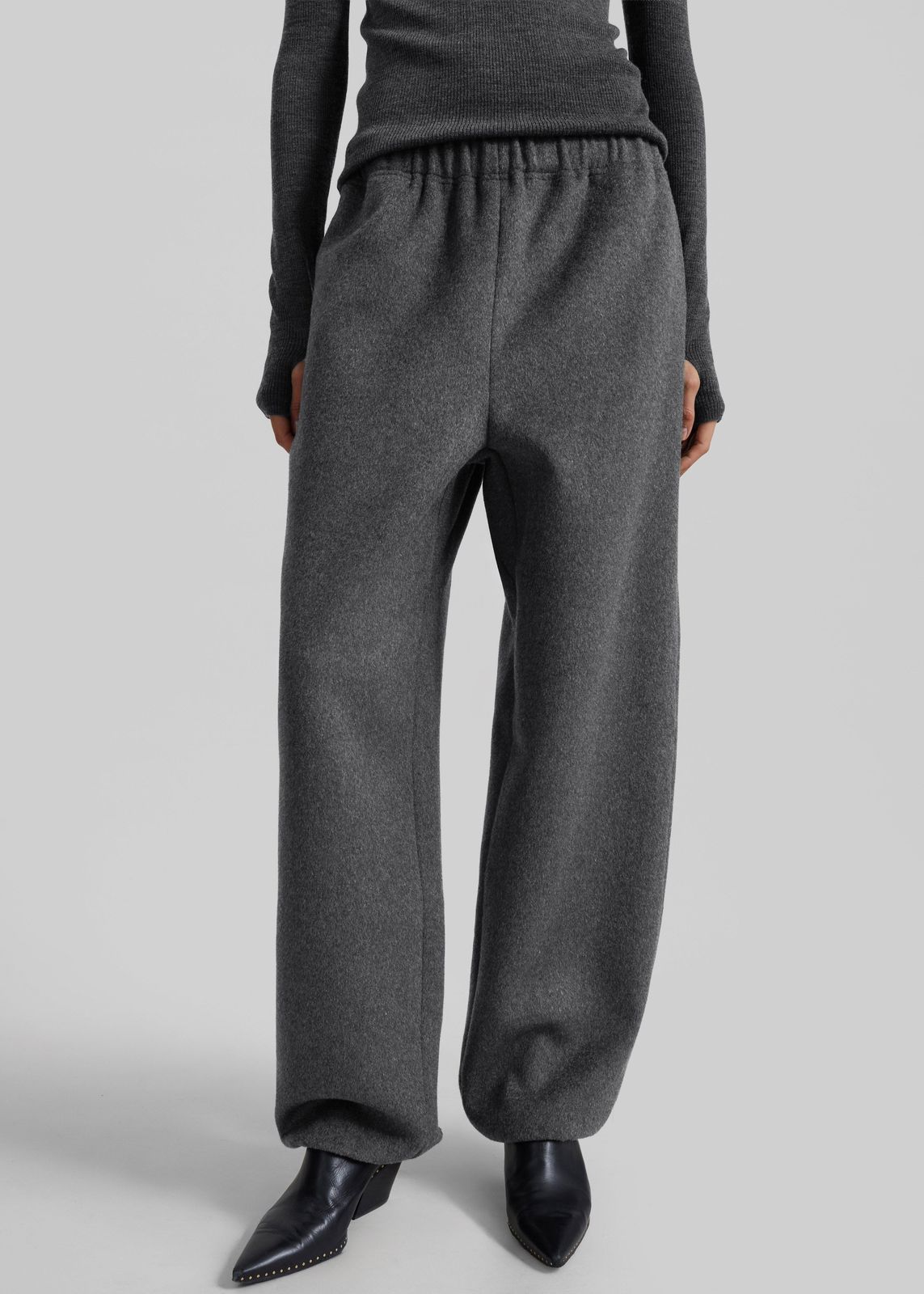 Delancey Wool Joggers - Dark Grey Melange