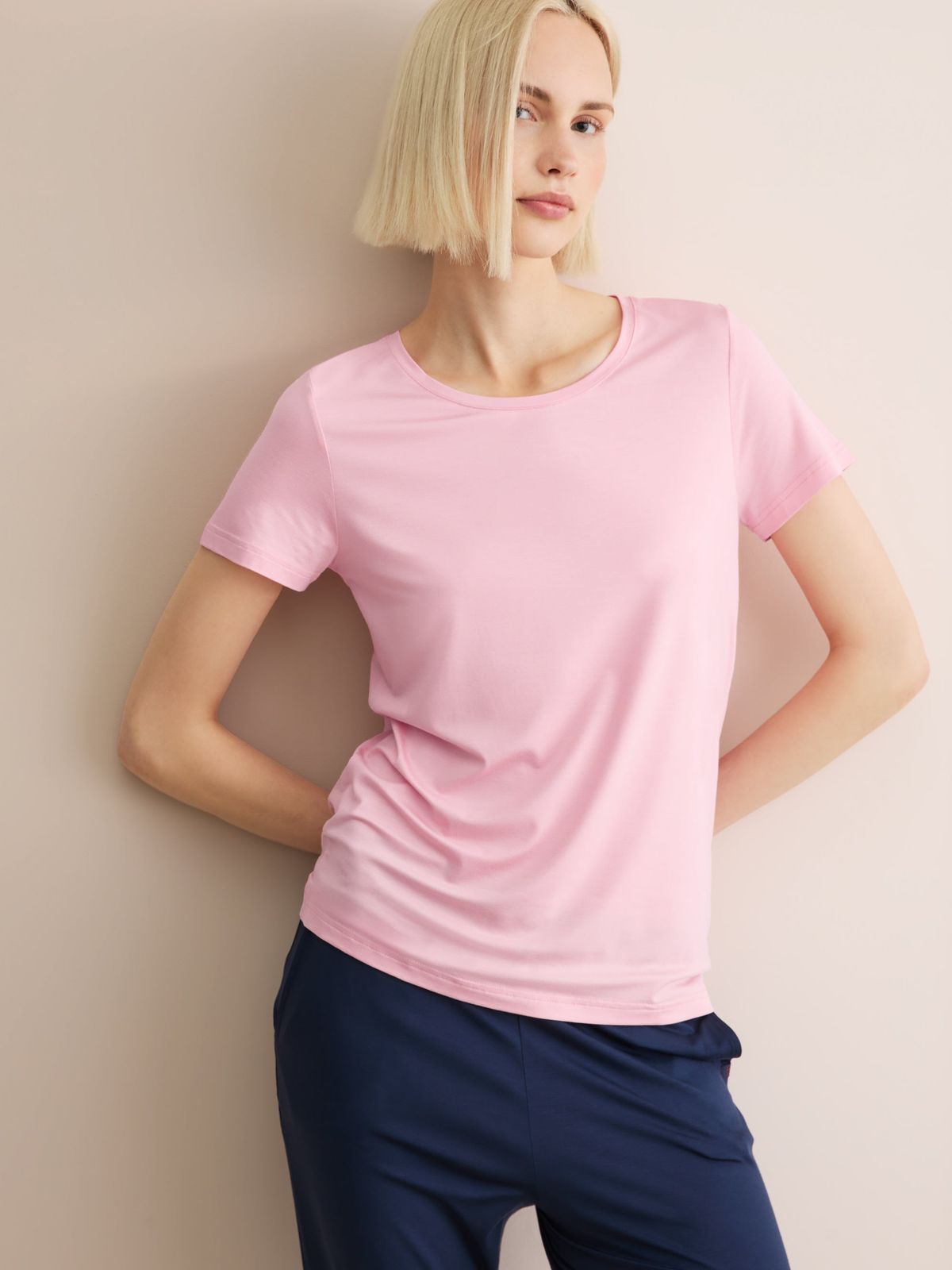 Lara Micro Modal T-Shirt Ballet Pink