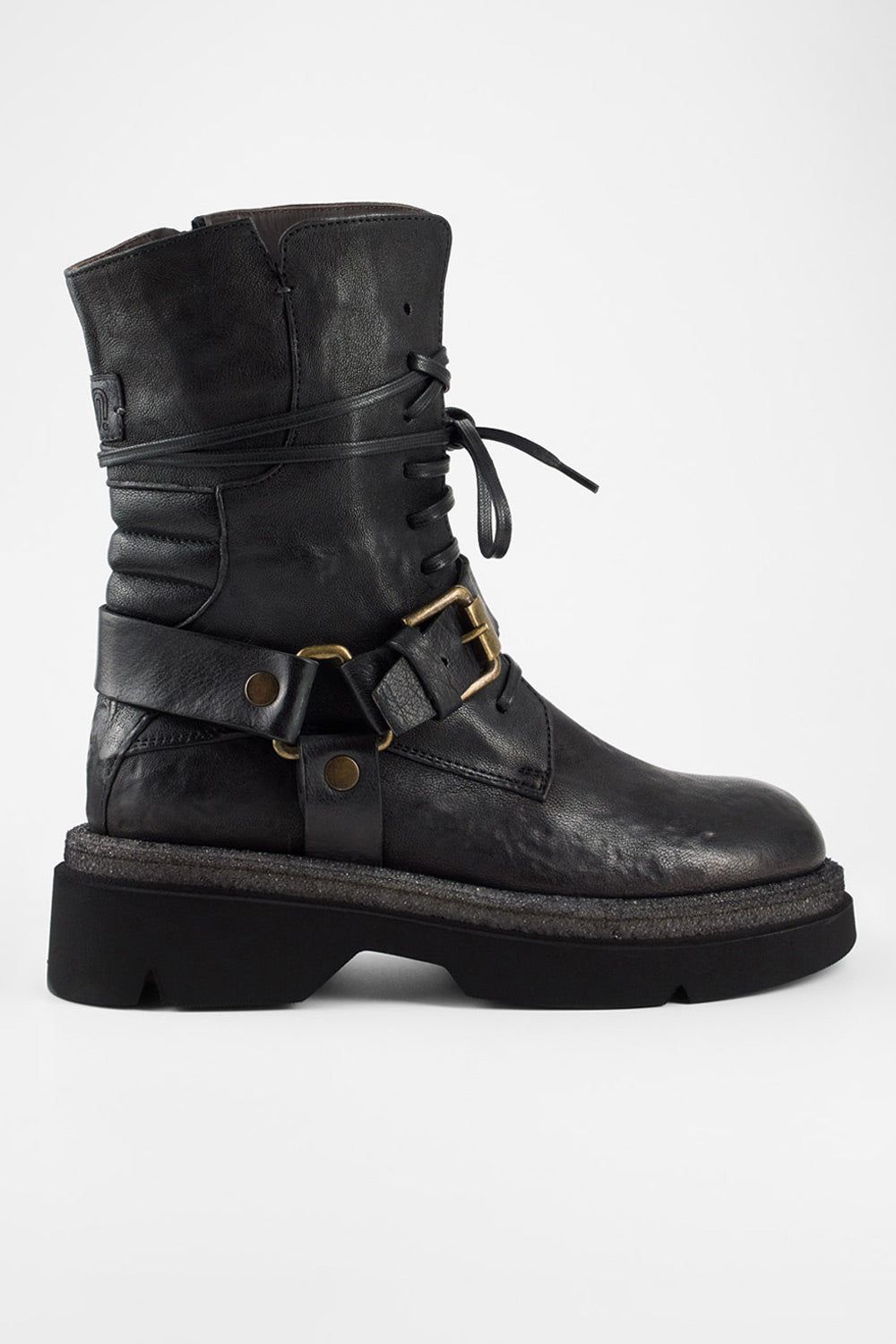 CROFT jade-black angled buckle bikers.