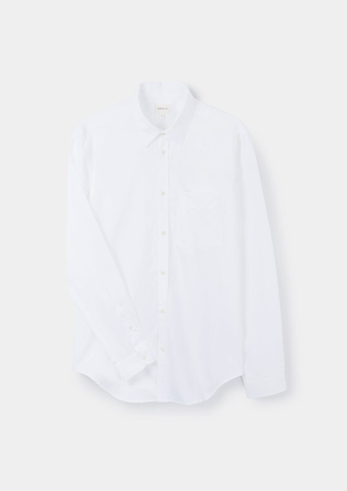 White Cotton Linen Collared Shirt