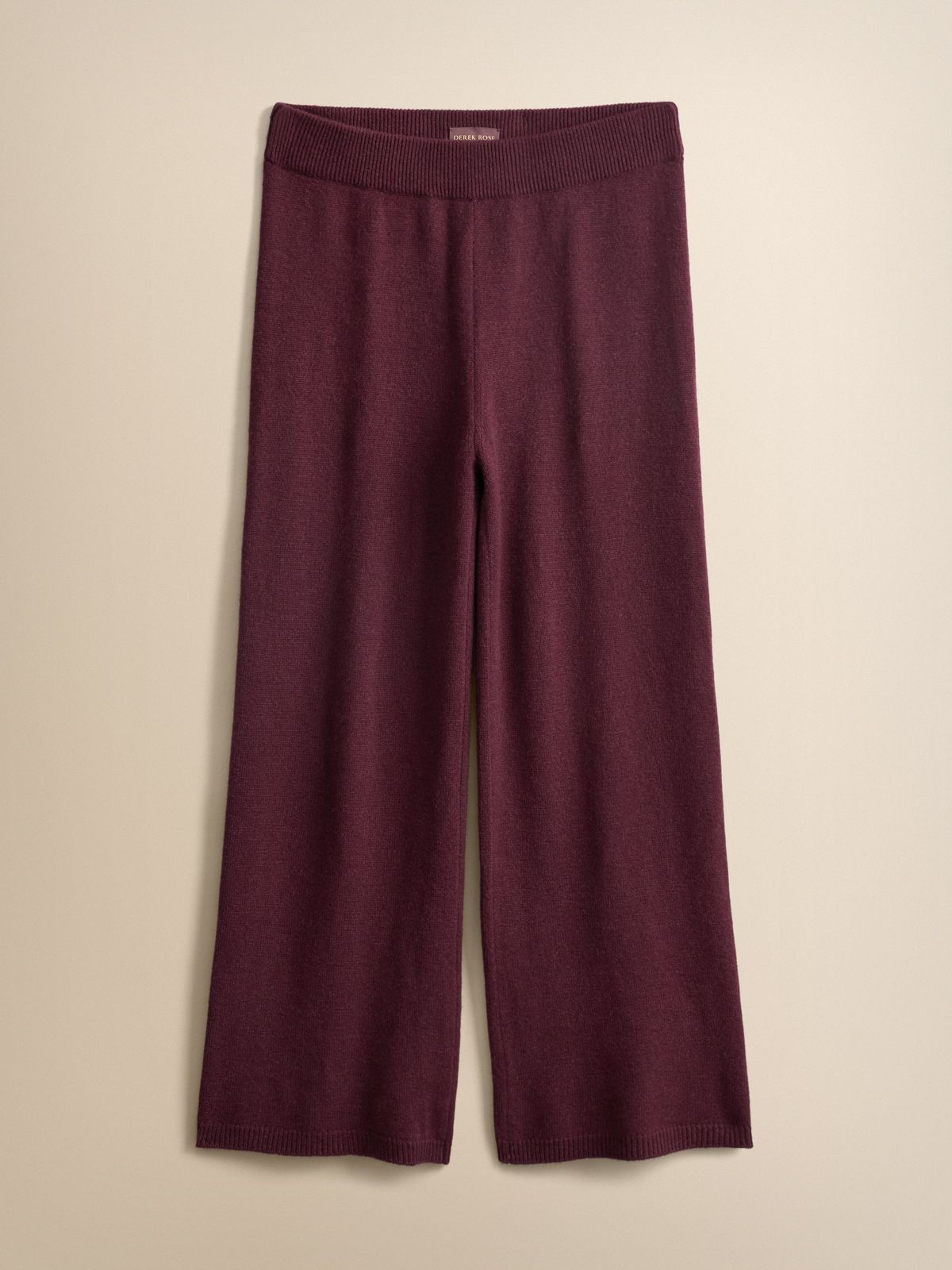 Daphne Cashmere Wide Leg Trousers Burgundy