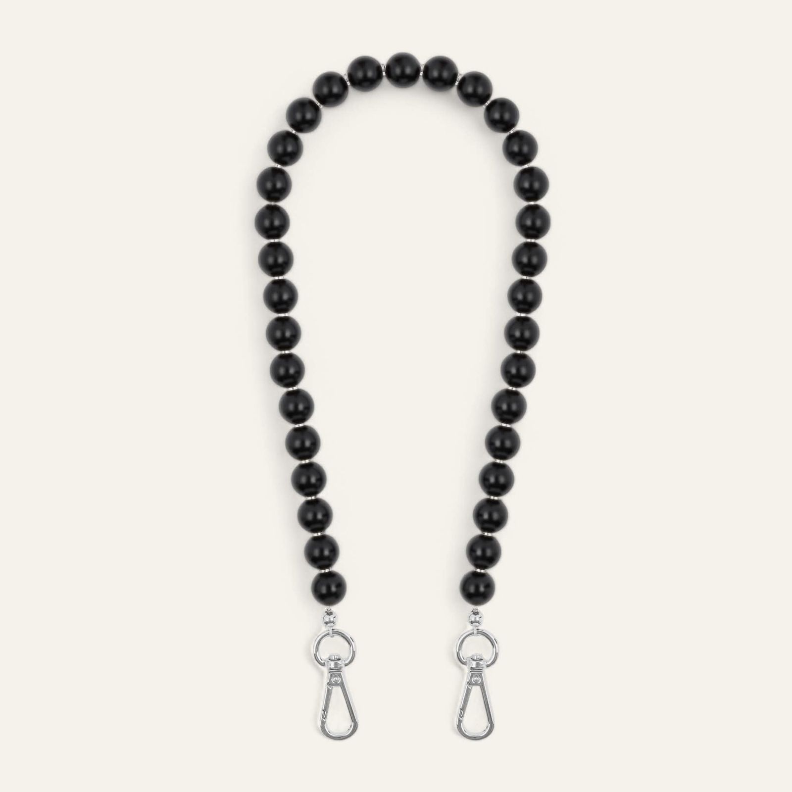 Aurora Strap | Black with Silver hardware