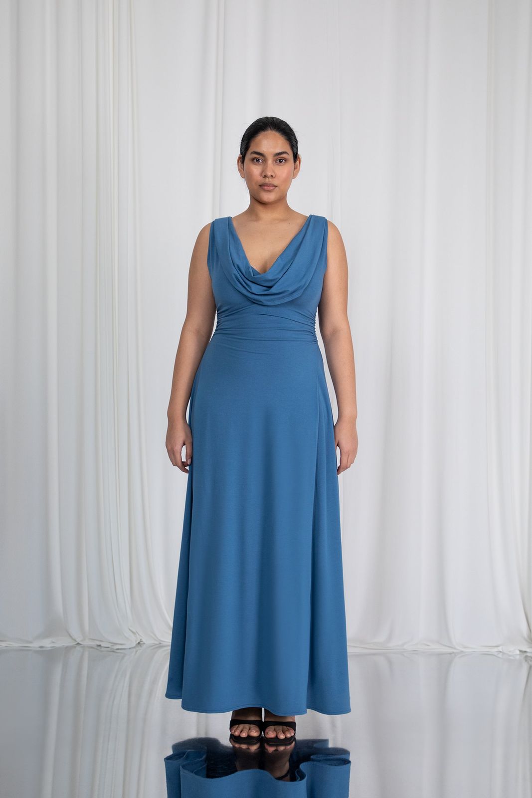 Gaia Reversible Neckline Maxi Dress