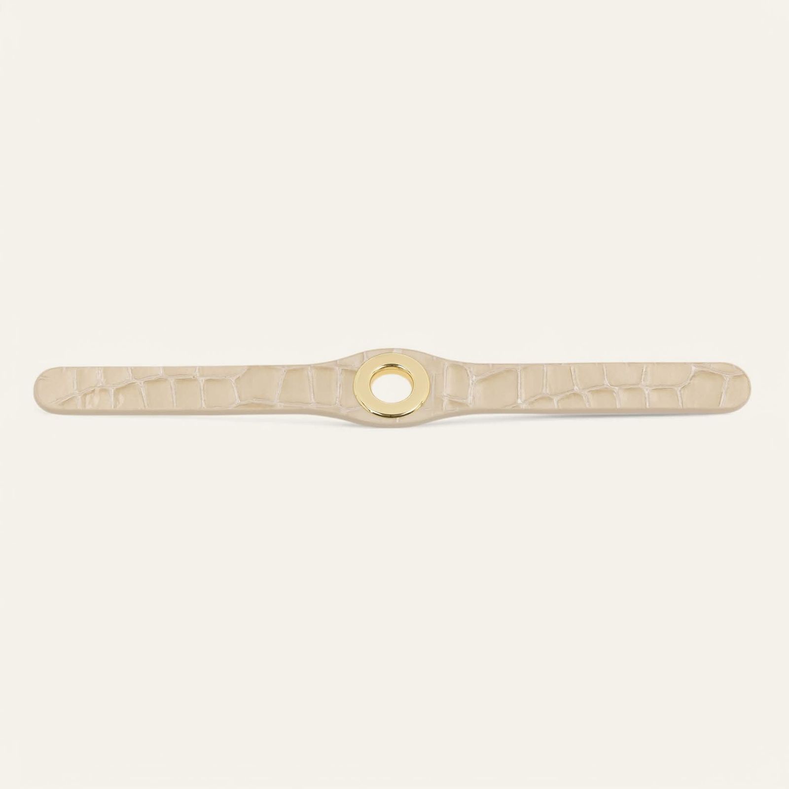 Deco Classic | Cream Patent Croc with Gold hardware