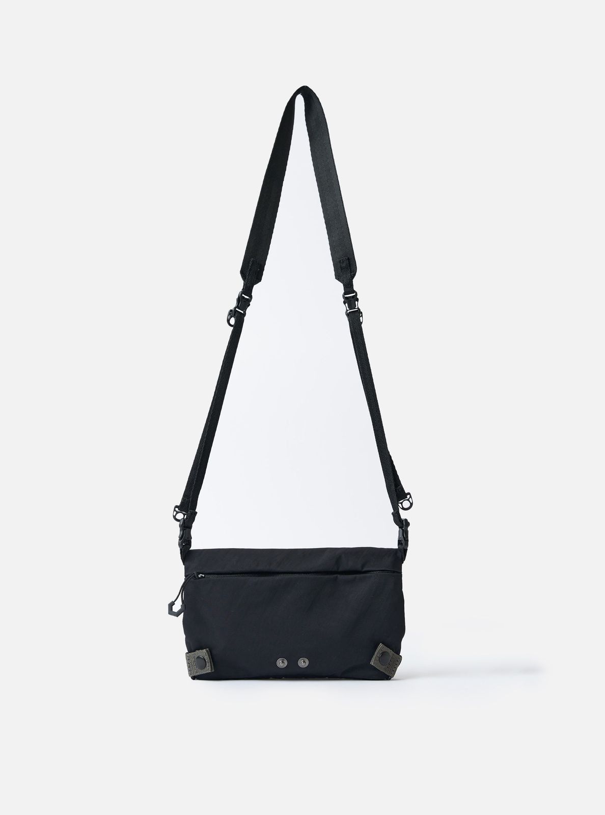 F/CE.® Black Nylon Textured Twill Drawstring Sacoche
