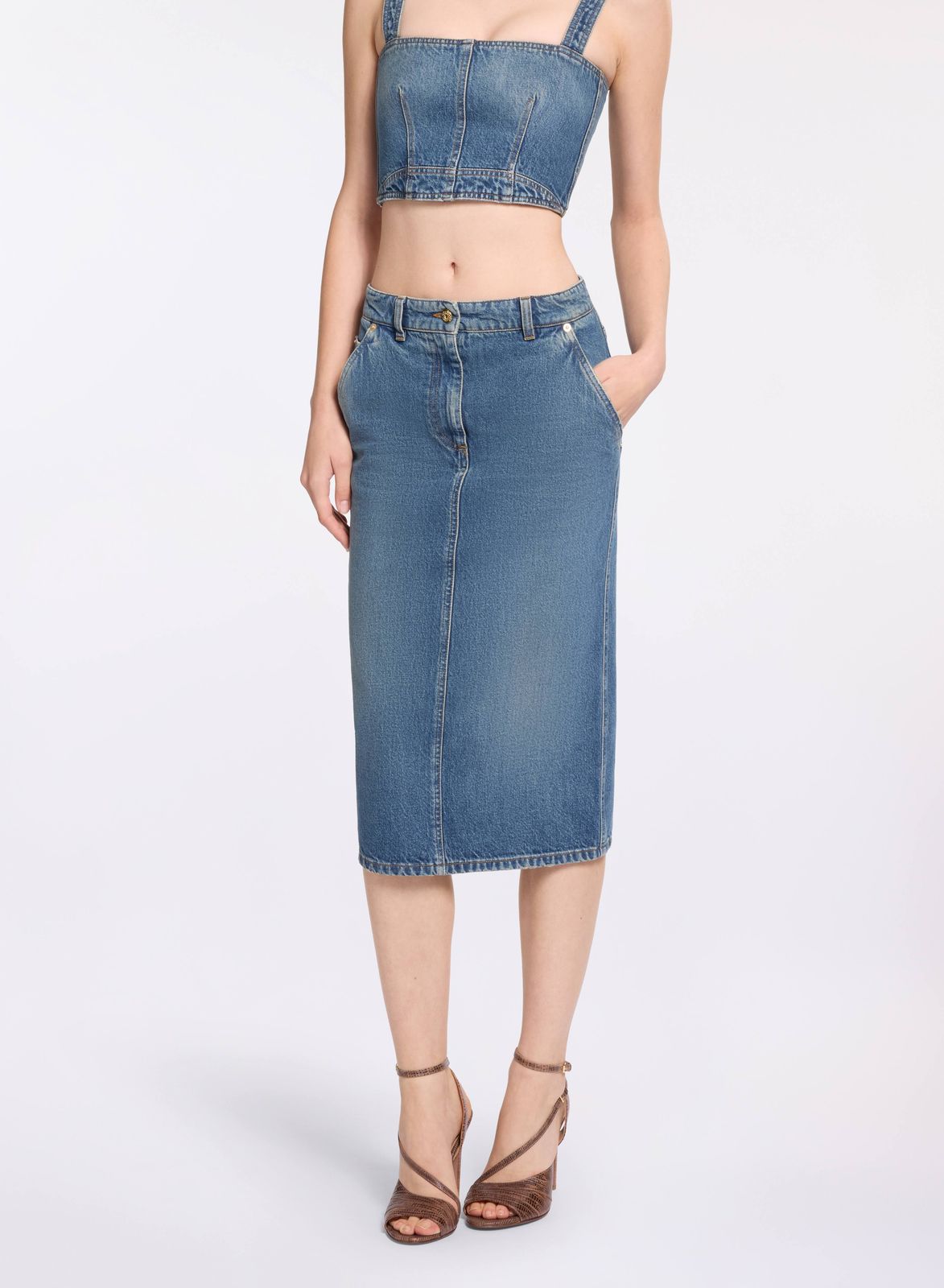 Denim Pencil Skirt