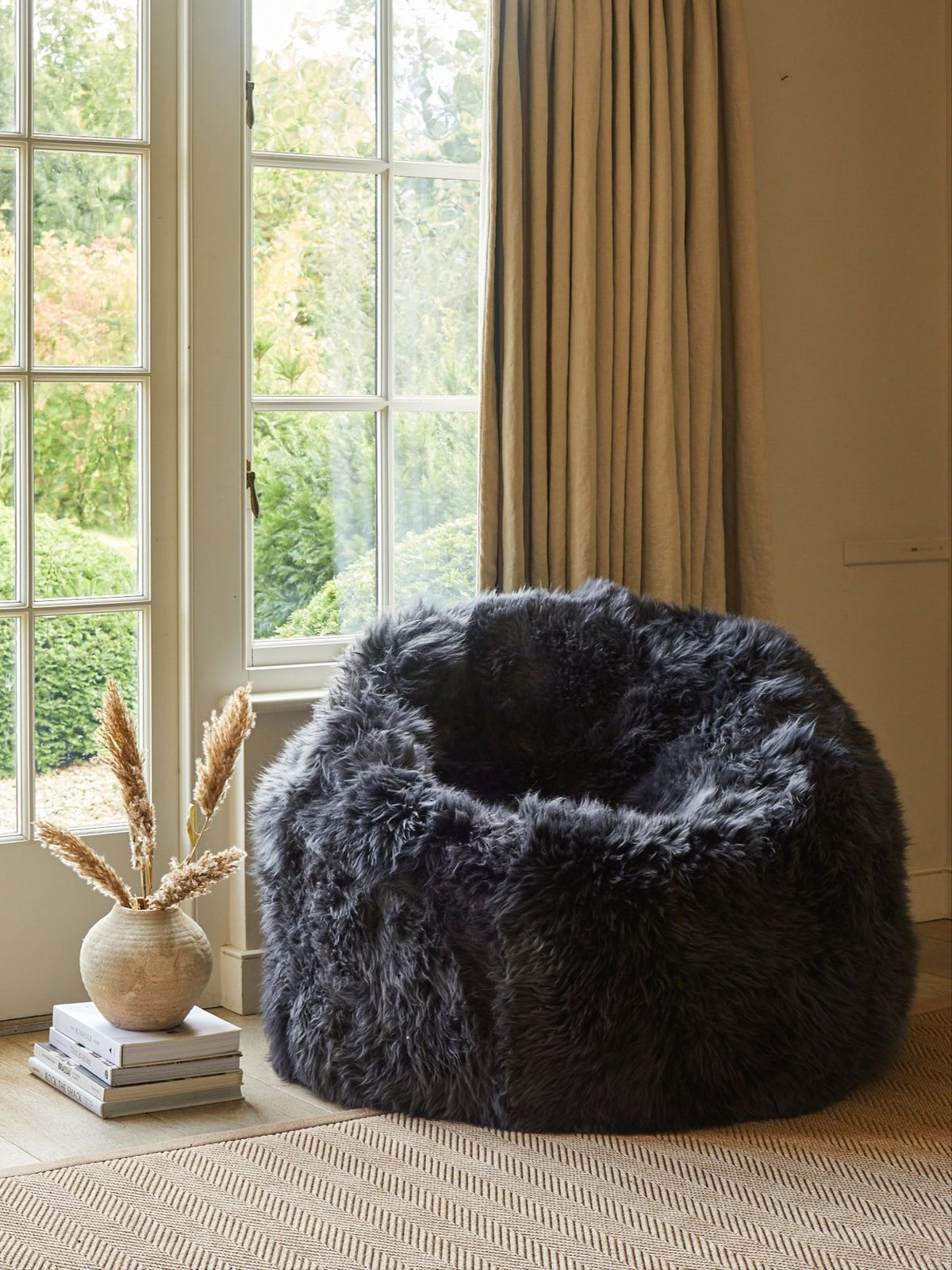 Giant Sheepskin Beanbag - Dark Grey