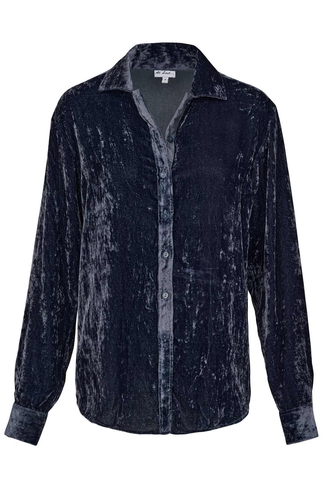 Silk Velvet Karen Shirt In French Grey