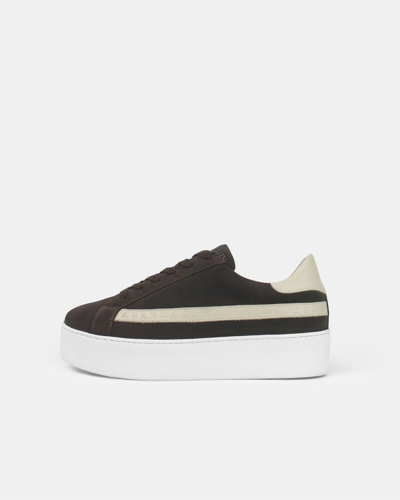 AW25 Limited Edition Gaia Platform Trainers - Chocolate Suede & Stone Pebbled Leather