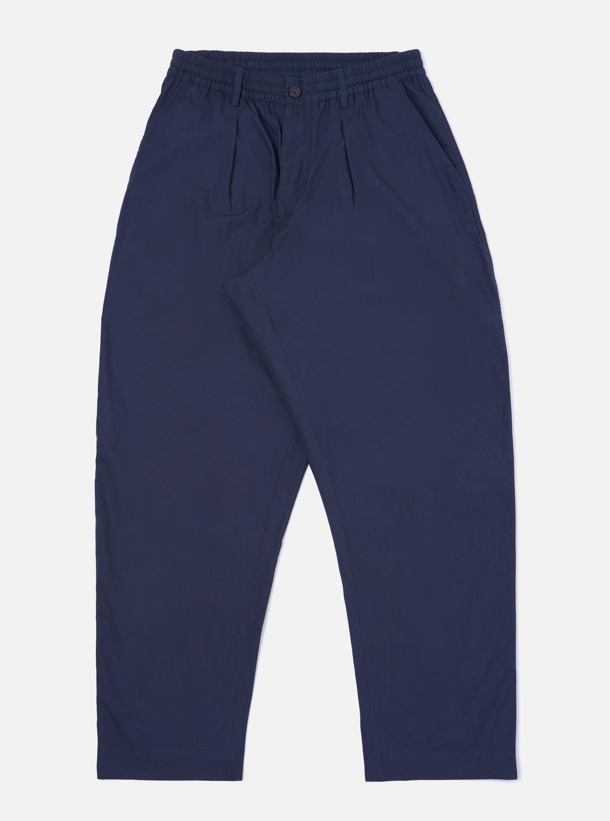 Navy Peached Poplin Oxford Pant