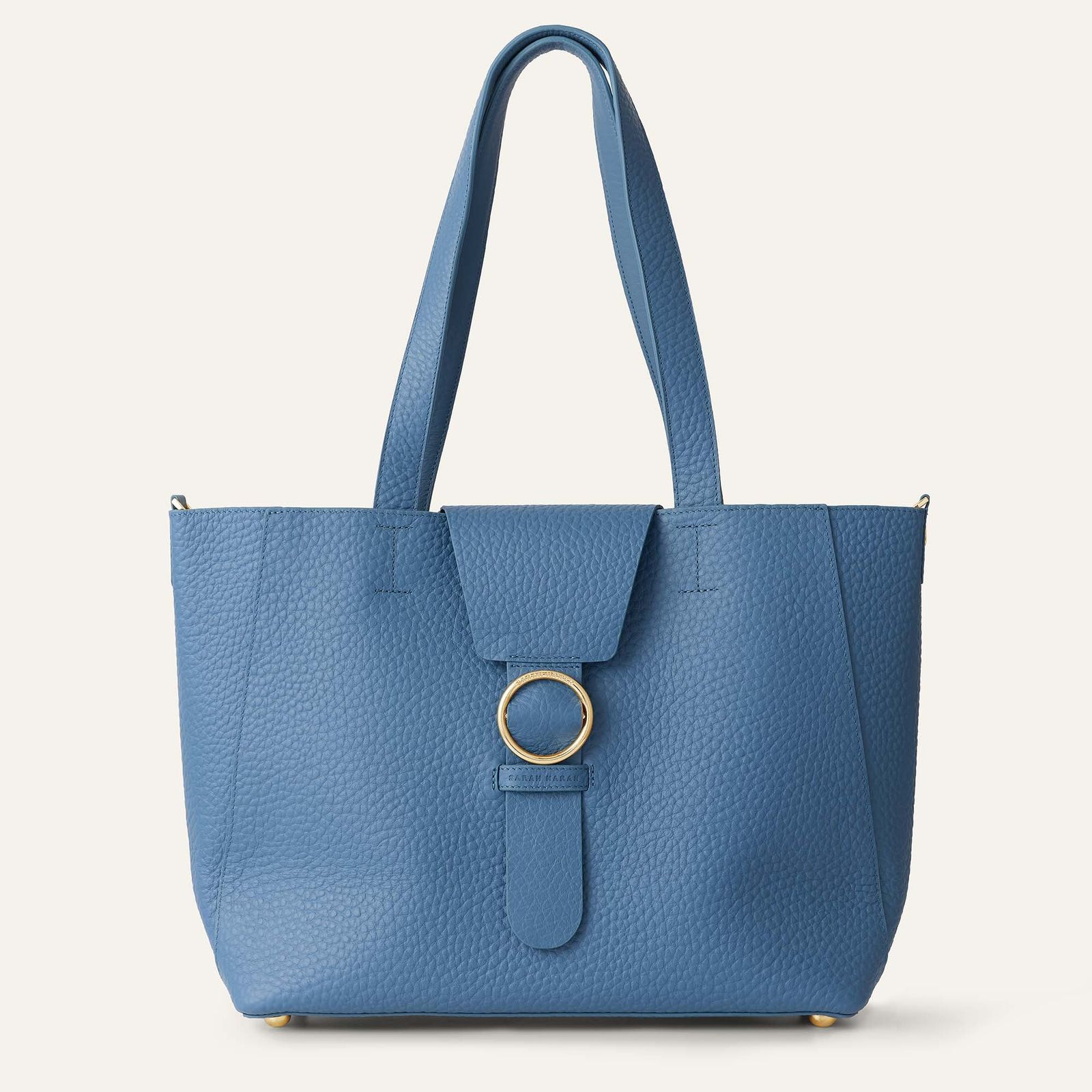 Tansy Tote | Retro Blue with Gold hardware