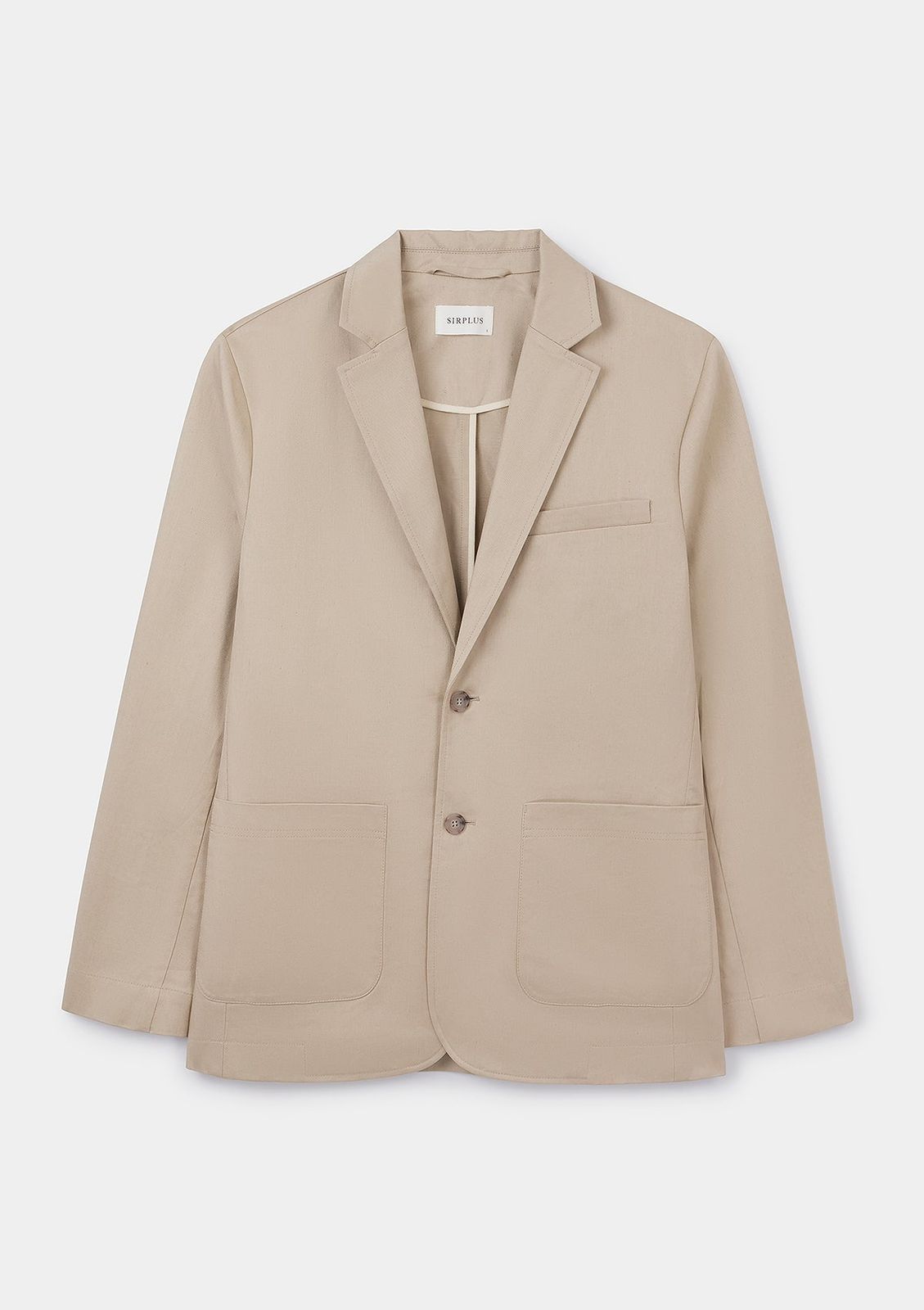 Beige Cotton Linen Blazer