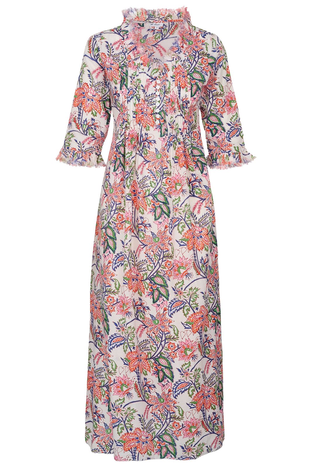 Cotton Annabel Maxi Dress In Botanical Flower