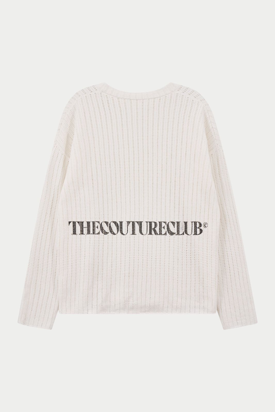 COPYRIGHT CROCHET LONG SLEEVE T-SHIRT - WHITE