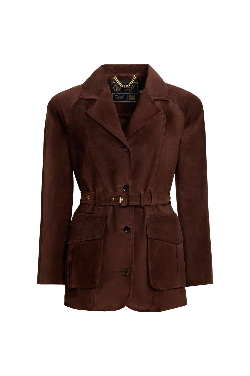 Cotswold Belted Jacket (chocolate Suede)