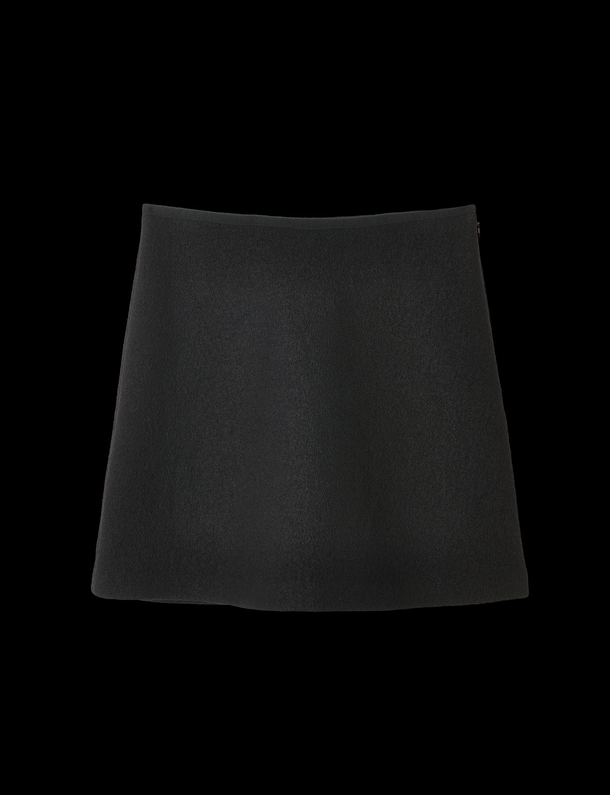 Romy Mini Skirt: Boiled Wool, Black