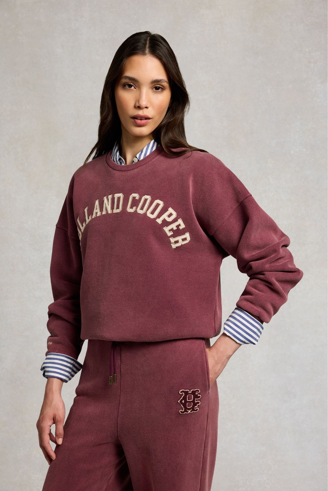 Relaxed Fit Crew Neck Sweat (Washed Mulberry)