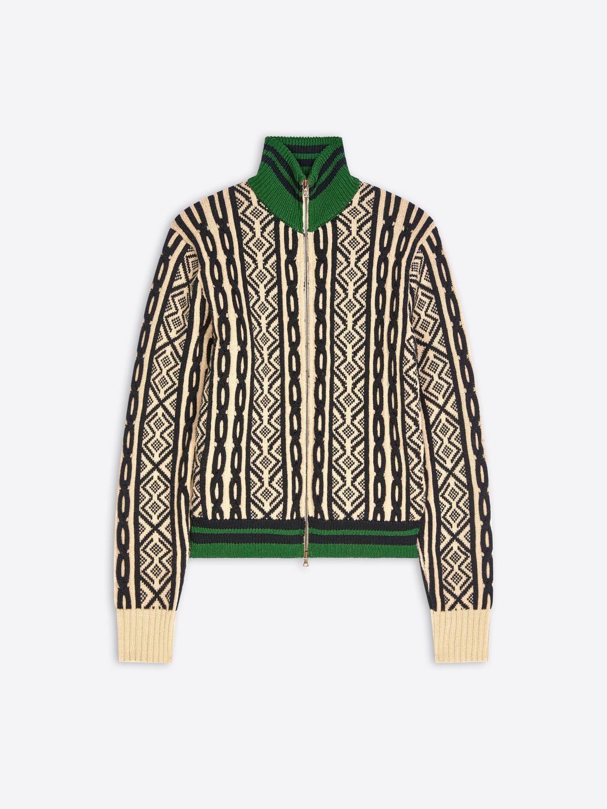 Zipped wool cardigan