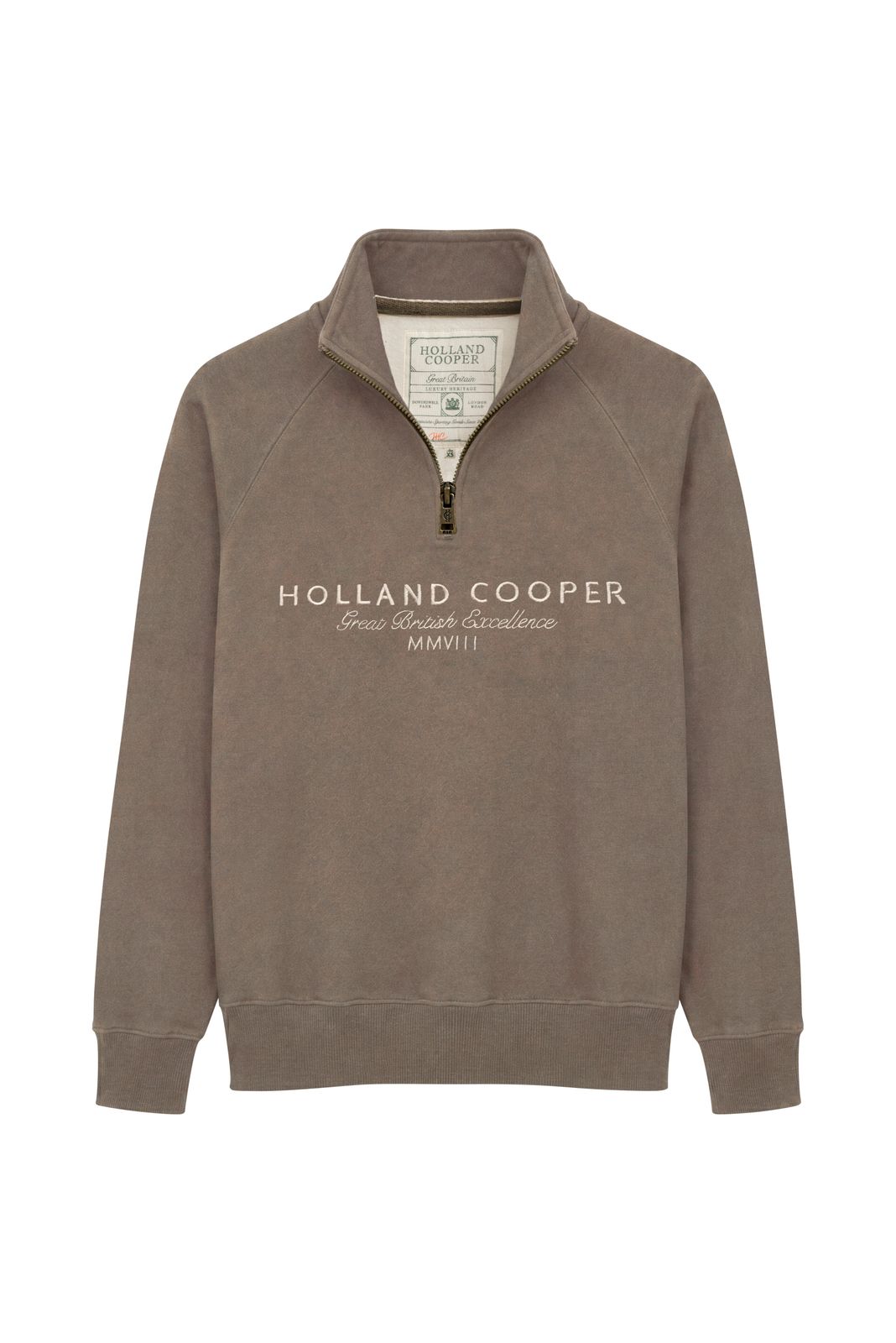 Sporting Goods Zip Henley (chocolate Marl)