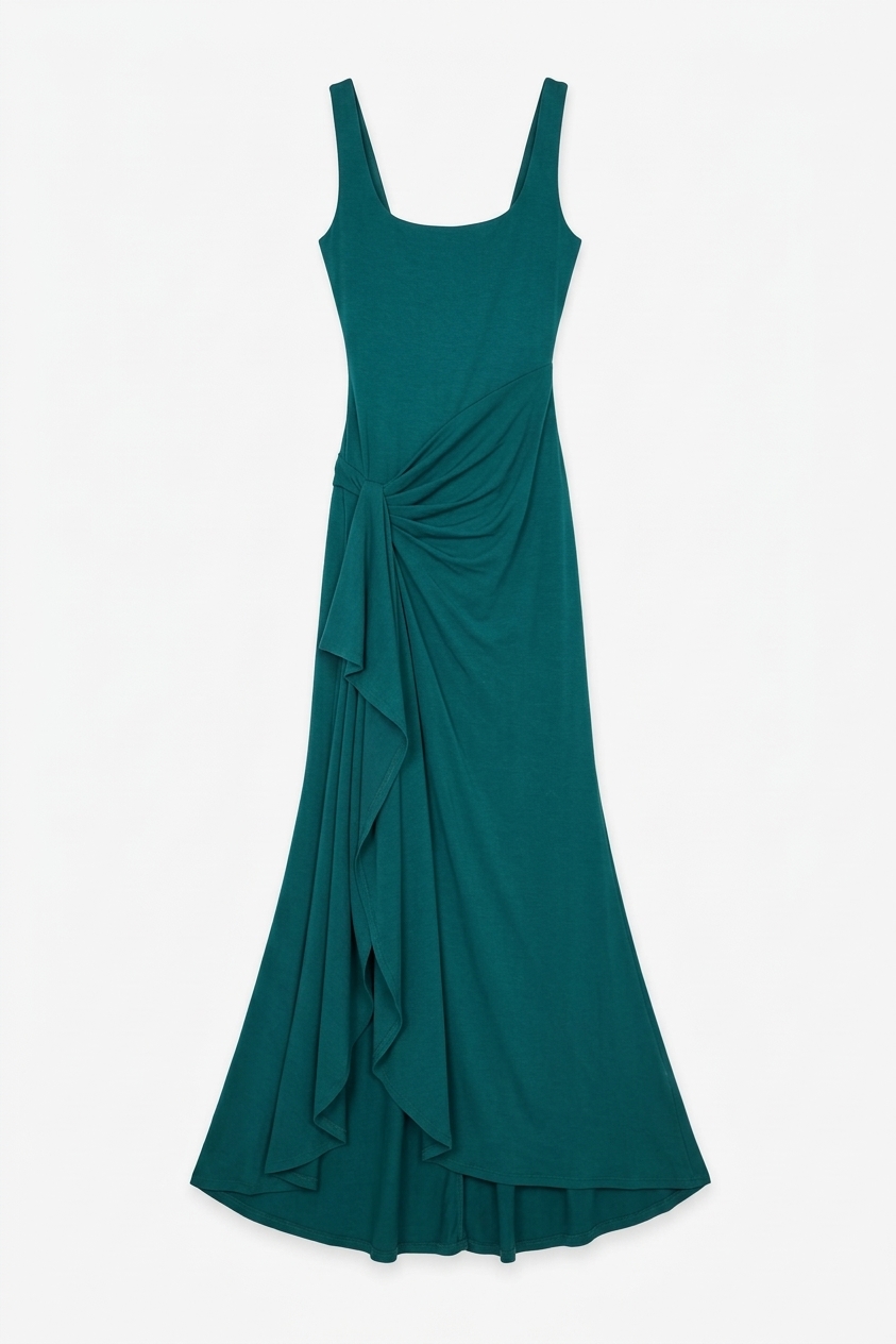 Athena Waterfall Ruffle Maxi Dress