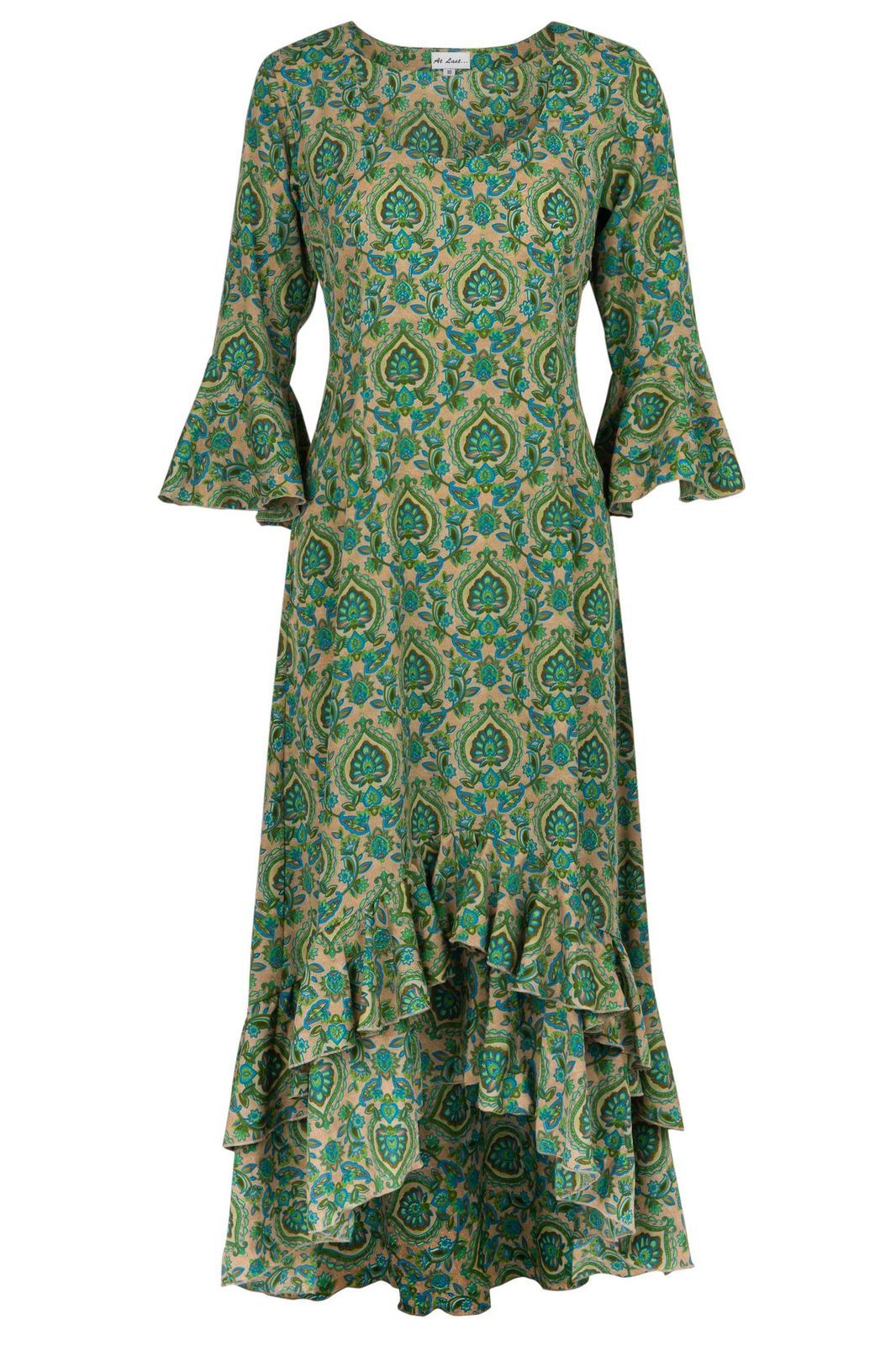 Victoria Midi Dress Green Teardrop