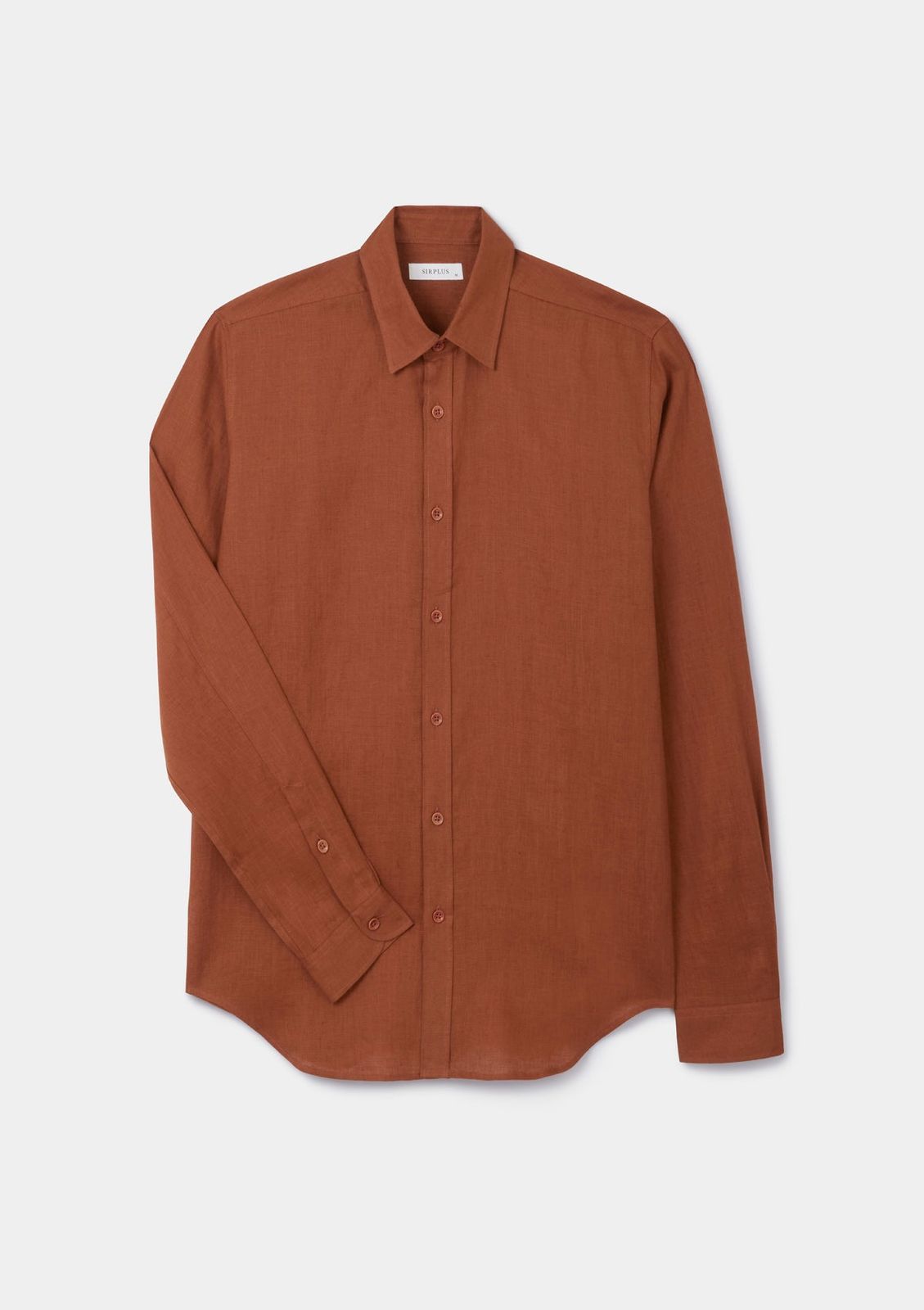 Burnt Terracotta Linen Collared Shirt
