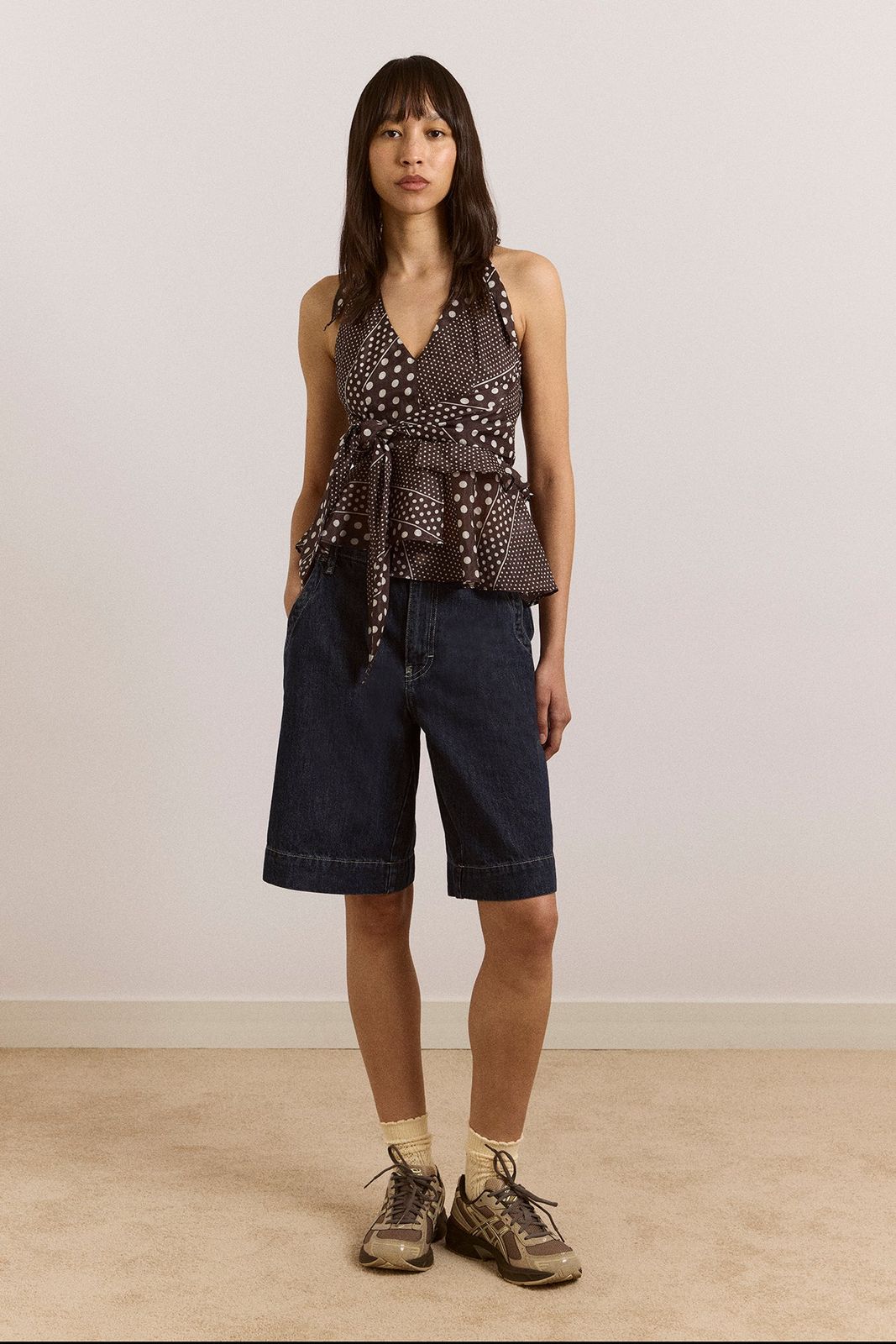 Leandra Halter Cami - Washed Black Spot