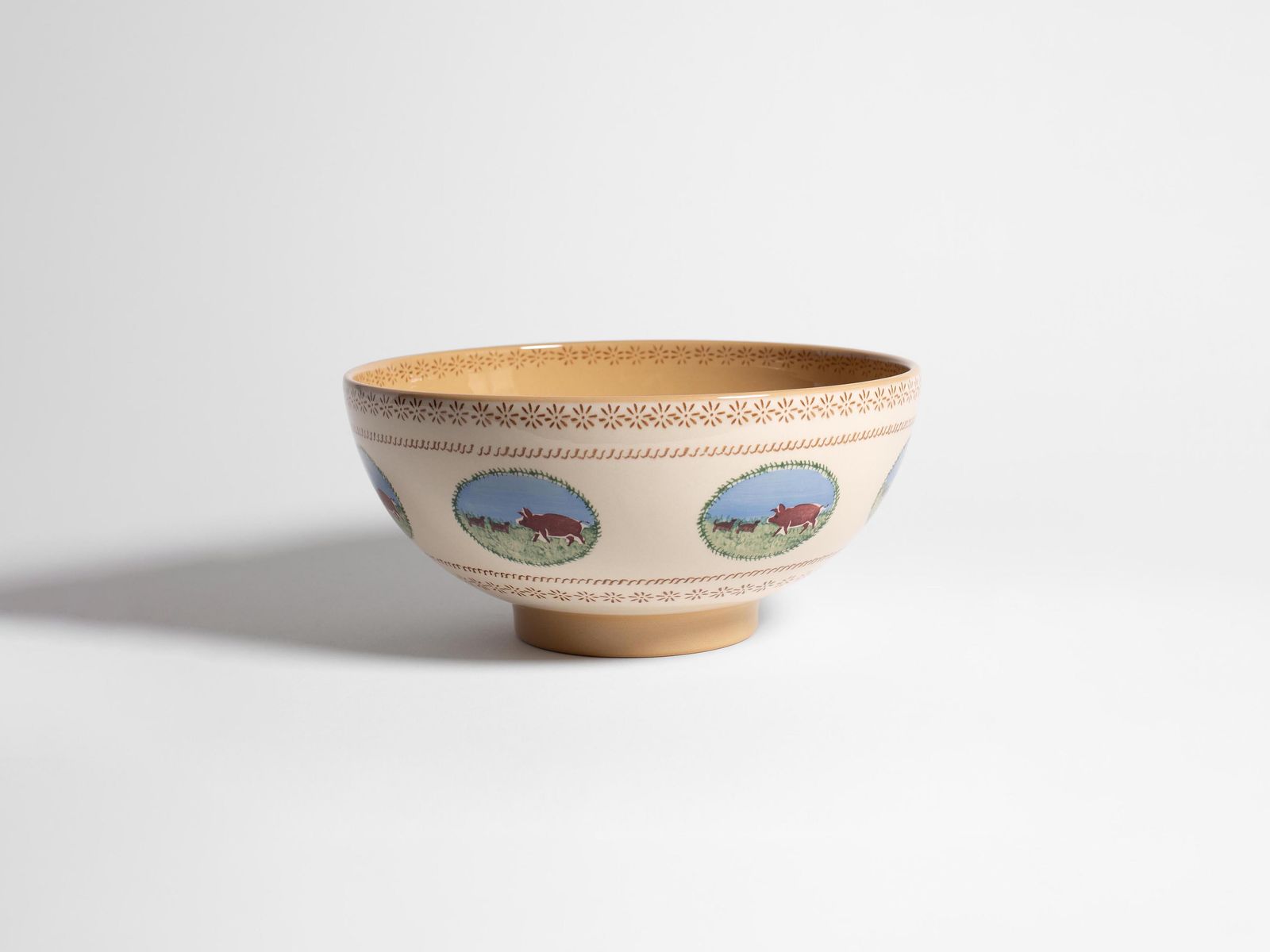 NICHOLAS MOSSE SALAD BOWL IN WHITE & MULTI
