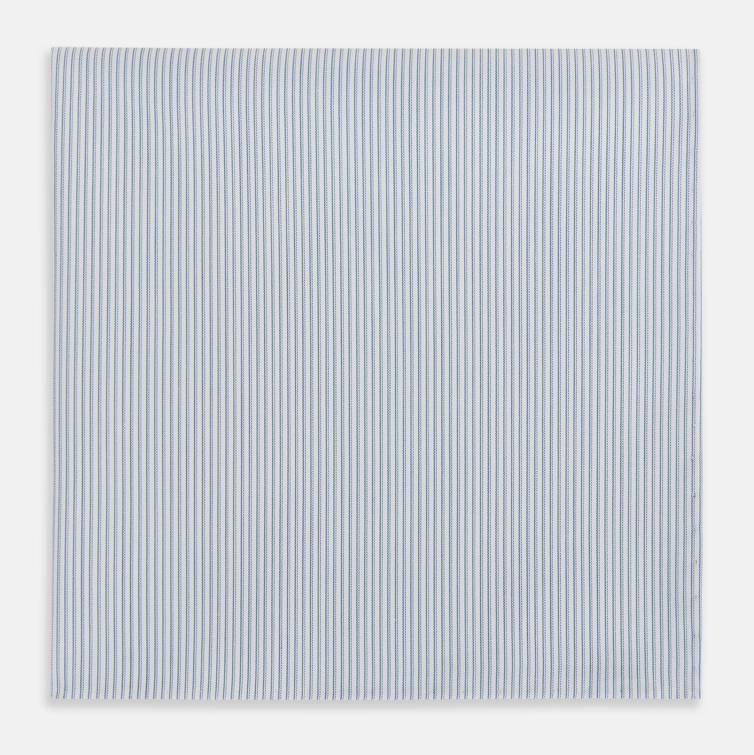Sky Blue Hairline Stripe Hand-Rolled Handkerchief