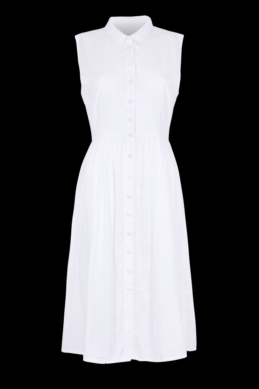 The Kōr Shirt Dress White Dobby made from Deadstock Fabrics