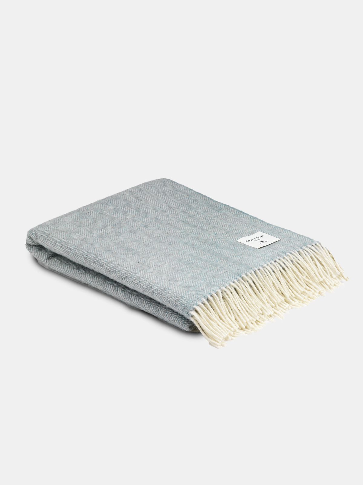 The Selsey Herringbone Throw - Sea Green