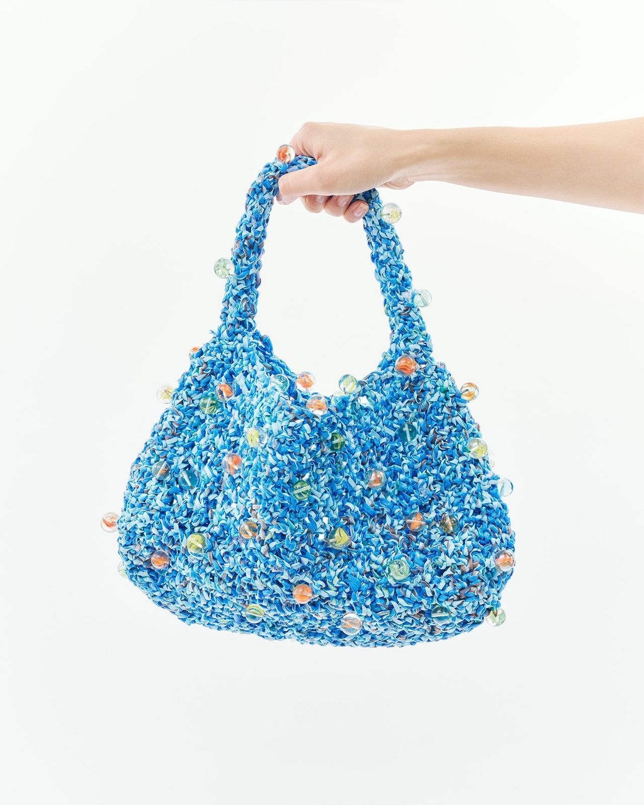 CROCHET MARBLE MARINE BAG