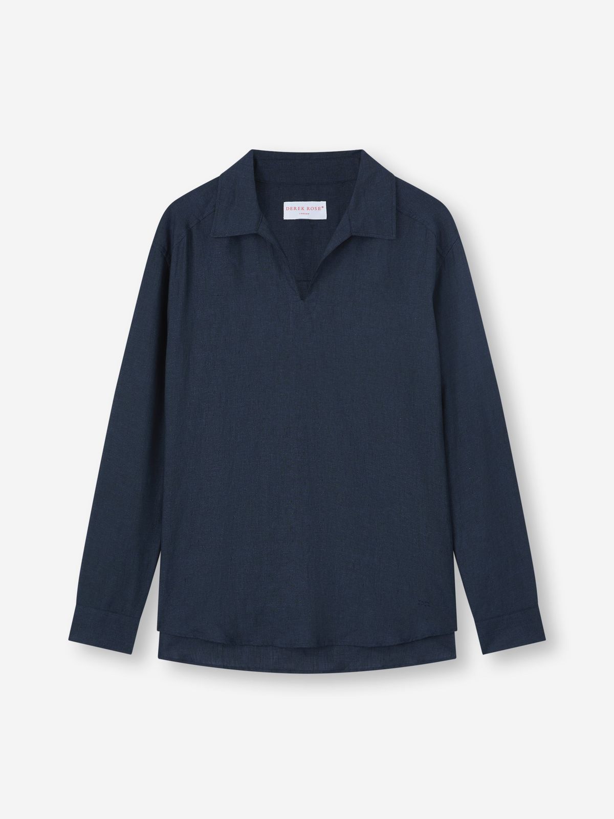 Monaco Linen Pullover Shirt Navy Blue
