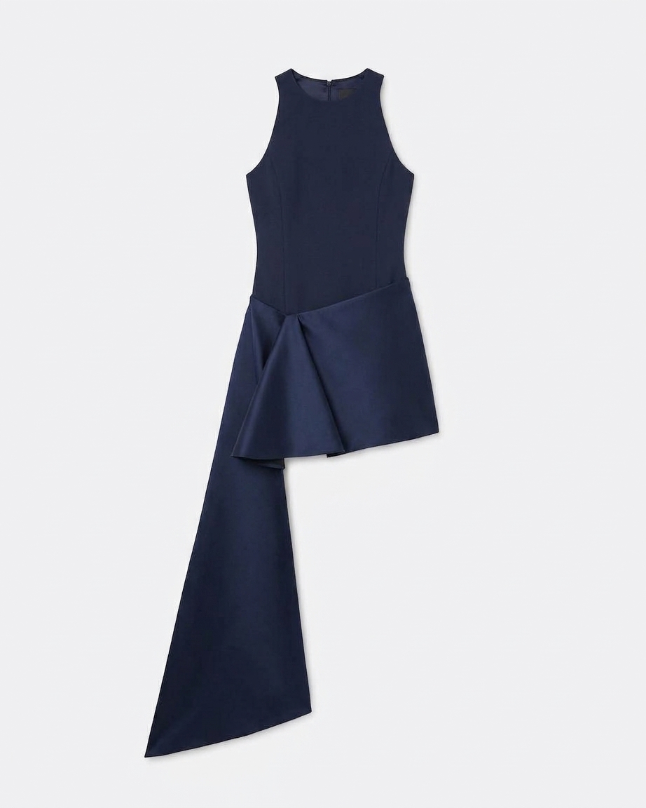 Naya Short Dress With Ewa Belt In Maritime Blue