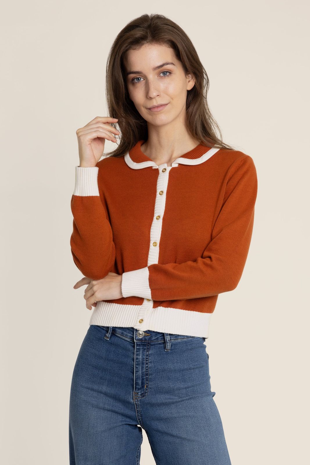 The Kōr Terracotta Organic Cotton Cardigan