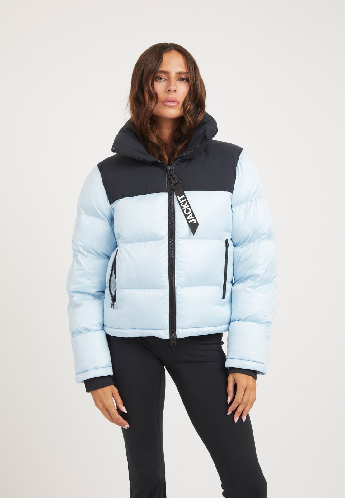 Diamond Funnel Jacket Powder Blue Black