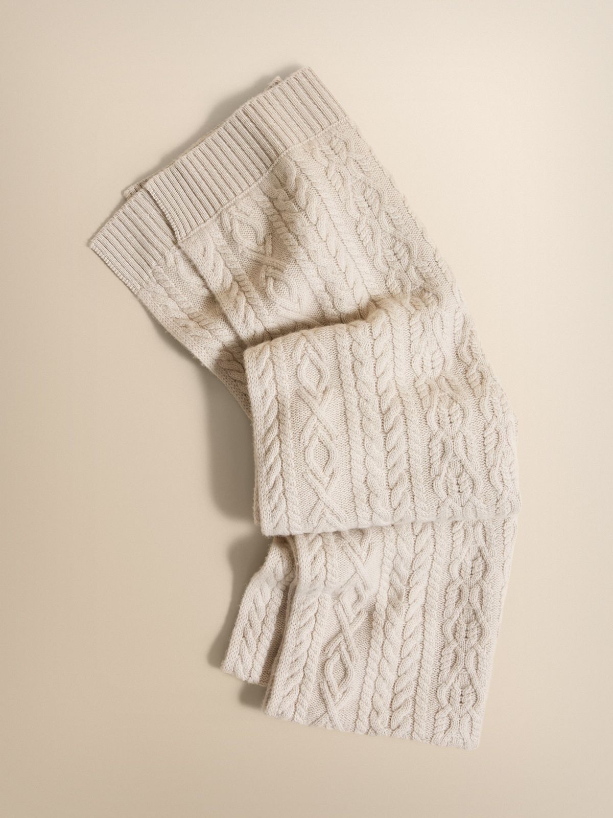 Eleanor Cashmere Cable Scarf Mist Grey