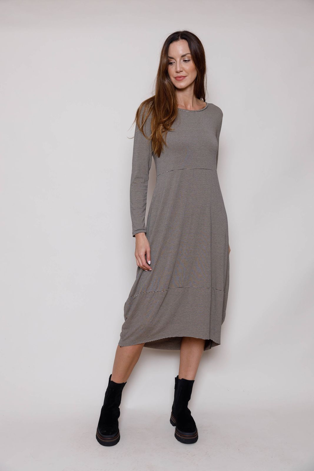 Juliete Striped Maxi Dress With Tulip Bottom