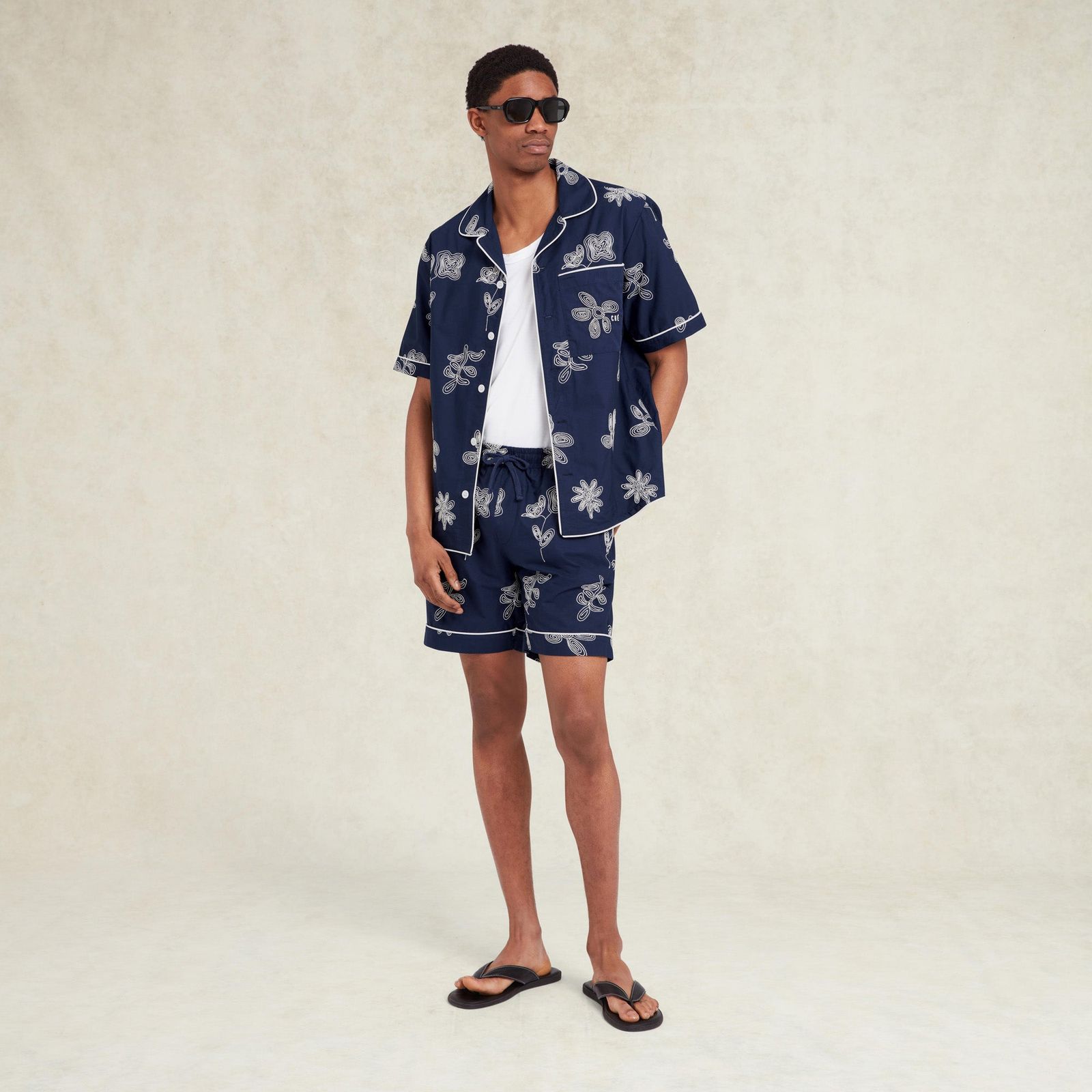 Flores Embroidered Shirt - Blue