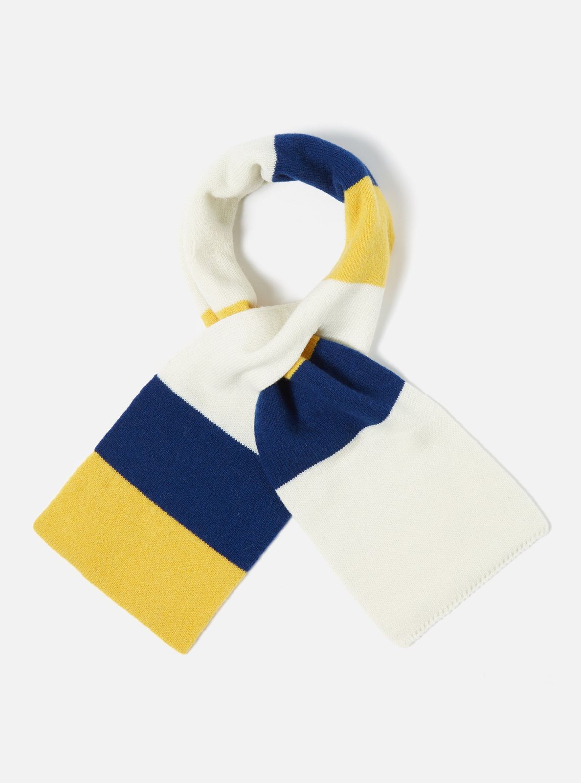 Ecru/Yellow/Blue Soft Wool Deluxe Football Scarf