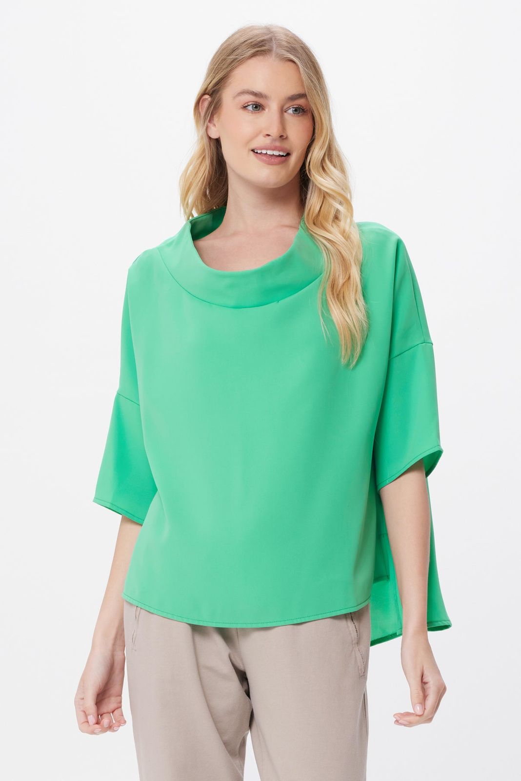 Audrey Cowl Neck Hi Lo Top