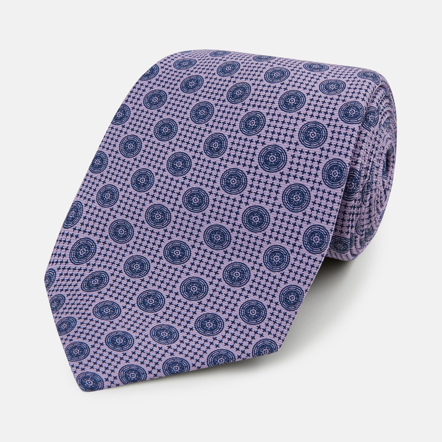 Lilac Medallion Silk Tie