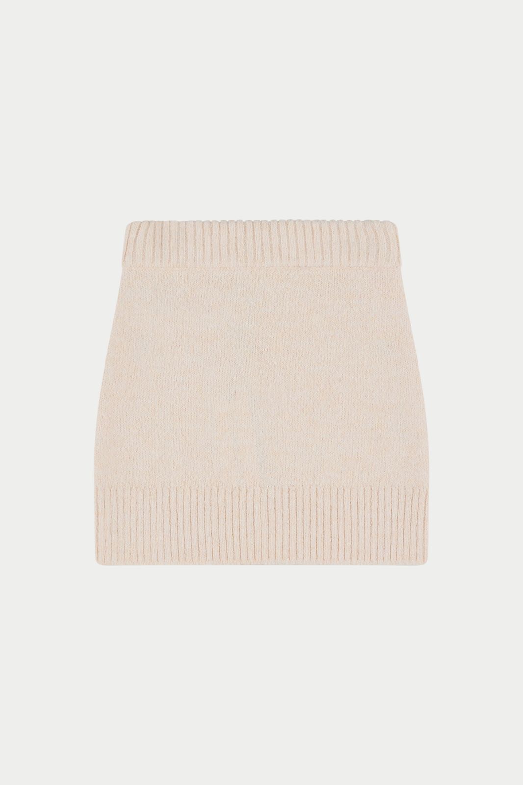 EMBLEM EMBROIDERED KNIT SKIRT - BUTTERMILK