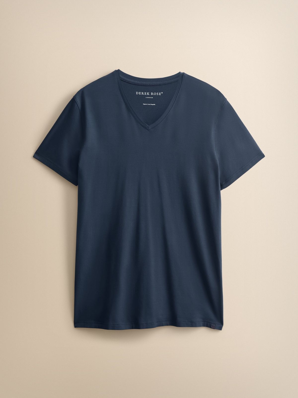Basel Micro Modal V-neck T-shirt Navy Blue