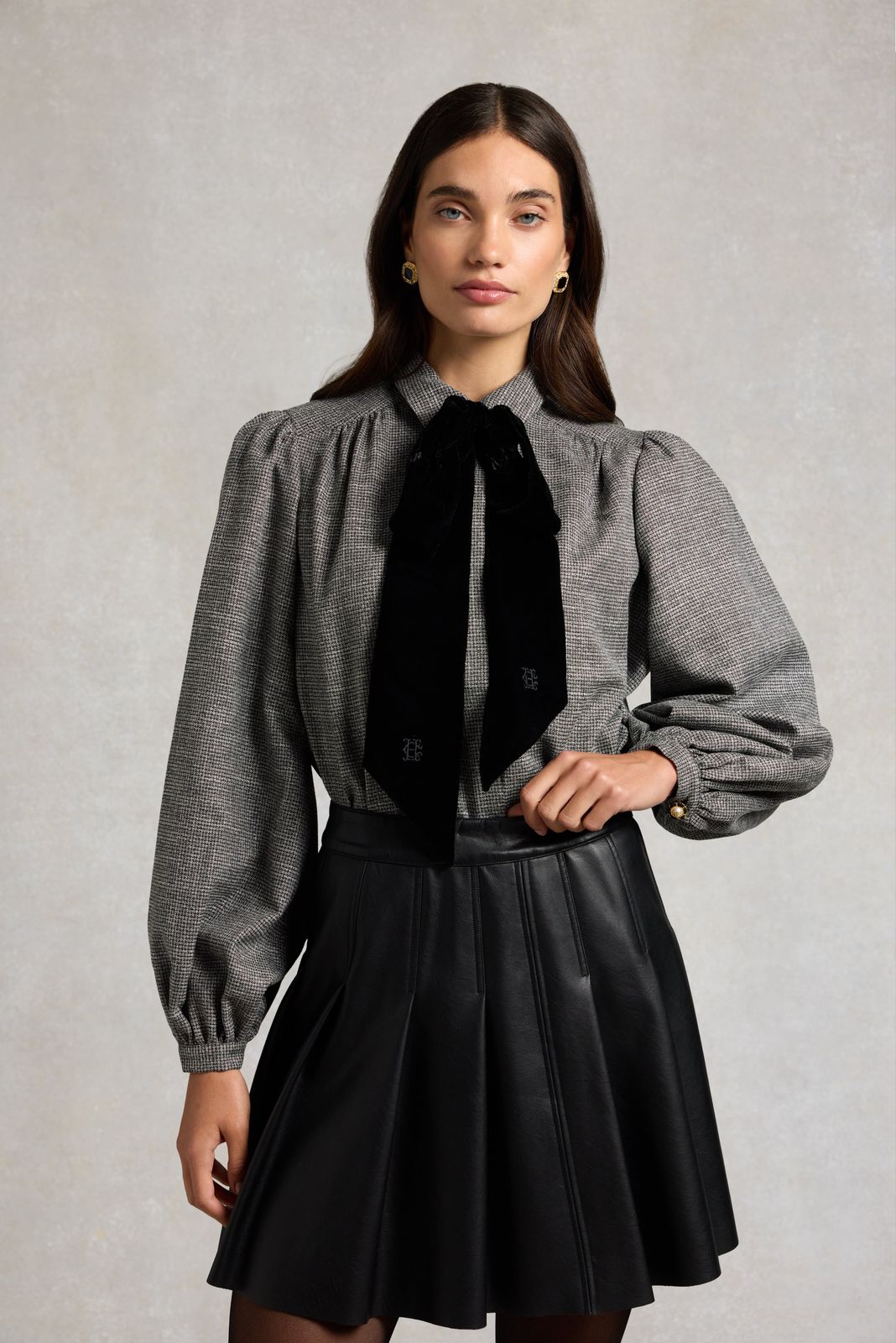 Broadway Blouse (Sparkle Puppytooth)